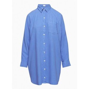 Wilfred Free | Boyfriend Linen Shirt Dress Blue Size Medium Aritzia